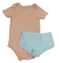 2set - Ružové body + svetlomodré nohavičky
