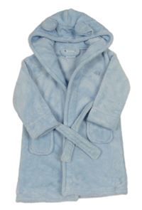 Světlemodrý chlupatý župan s kapucí s oušky Babytown