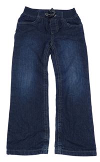 Tmavomodré podšité rifle s úpletovým pasom Lupilu