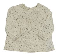 Smetanové puntíkaté úpletové triko Primark