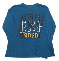 Petrolejové tričko s nápisom Alive