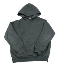 Tmavosivá melírovaná prešívaná mikina s kapucňou H&M