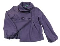 Fialový vlněný podšitý kabátek Benetton