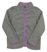 Sivá melírovaná fleecová prepínaci mikina s výšivkou OshKosh