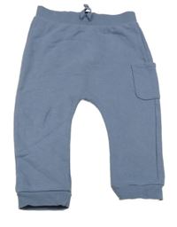 Modrošedé tepláky s vreckom Tu