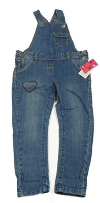 Nové - Modré laclové rifle s kapsou a srdcem Nutmeg