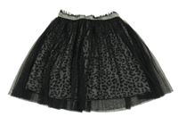 Čierna tylová sukňa s leopardím vzorom Y.F.K.