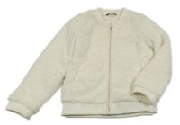 Smetanová chlupatá podšitá propínací mikina C&A