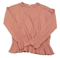 Staroružové rebrované tričko Hema