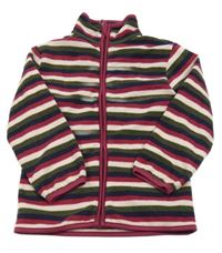 Khaki pruhovaná fleecová prepínaci mikina Kiki&Koko