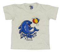 Biele tričko s delfínom