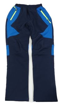 Tmavomodro-modré softshellové kalhoty