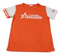 Červeno-bílé sportovní tričko s nápisem