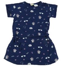 Tmavomodré teplákové šaty s jednorožcami a srdiečkami Bob der Bär