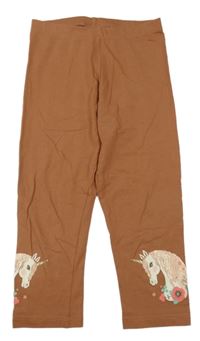 Hnedé capri legíny s jednorožcami C&A