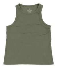Khaki rebrovaný crop top H&M