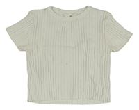 Biele rebrované pletené crop tričko H&M