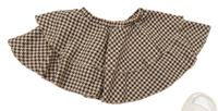 Béžovo-tmavohnedá kockovaná kolová sukňa