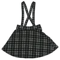 Čierno-sivá kockovaná kolová sukňa s trakami George