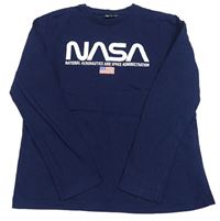 Tmavomodré tričko s nápisem - Nasa