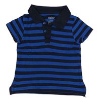 Modro-tmavomodré pruhované polo tričko Lupilu