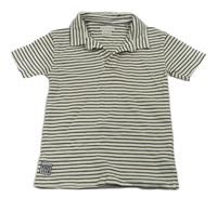 Bílo-tmavomodré pruhované polo tričko Primark