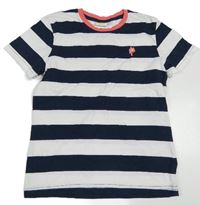 Bielo-tmavomodré pruhované tričko kids