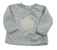 Sivé plyšové zavinovací tričko s ovečkou