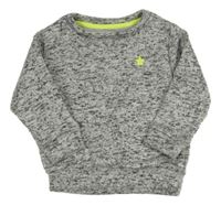 Sivo-čierna melírovaná pletená thermo mikina F&F