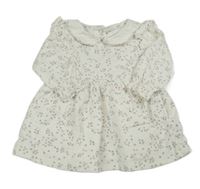 Bílé vzorované teplákové šaty s volánkem Dunnes Stores 