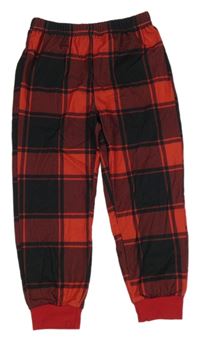 Červeno-černé kostkované pyžamové kalhoty 