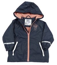 Tmavomodrá nepromokavá jarná bunda s mrakem a kapucňou Lupilu