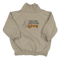 Béžová oversize mikina s Púem a rolákom