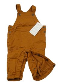 Nové - hnědé plátěné podšité laclové kalhoty orchesta