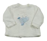 Bílé sametové triko s raketou 