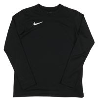 Černé sportovní funkční triko s logem Nike