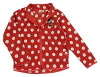 Červeno-biela bodkovaná á fleecová prepínaci mikina s Minnie