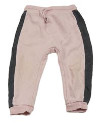 Světlerůžové tepláky s tmavošedým pruhem George