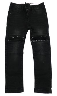 Čierne skinny rifle s flitrami Lupilu