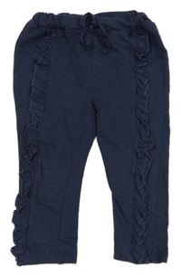 Tmavomodré tepláky s volánikmi Topomini