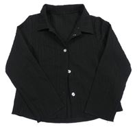 Čierna pruhovaná blúzka shein