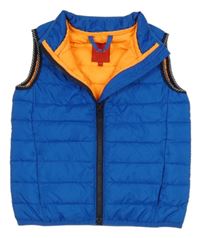 Modrá šušťáková prešívaná zateplená vesta S. Oliver