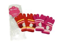 Nové 2x pletené prstové rukavice - červené + tmavorůžové 