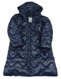 Tmavomodrý šušťákový prešívaný zateplený kabát s kapucňou Regatta