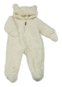 Smetanová huňatá podšitá kombinéza s kapucí H&M