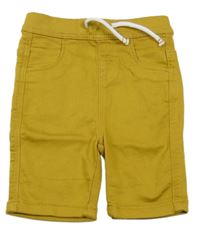 Okrové teplákové rifľové kraťasy Denim Co.