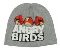 Sivá melírovaná bavlnená čapica s Angry Birds H&M