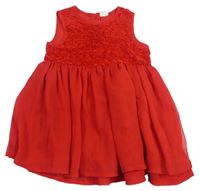 Červené šaty s 3D kvety H&M