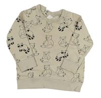 Béžová mikina s medvedíkmi H&M