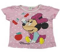 Ružové bodkovaná é tričko s Minnie Disney